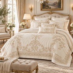 🏛️ Prebeauti™ Versailles Ivory Embroidered Bedding Set – European Heritage Collection