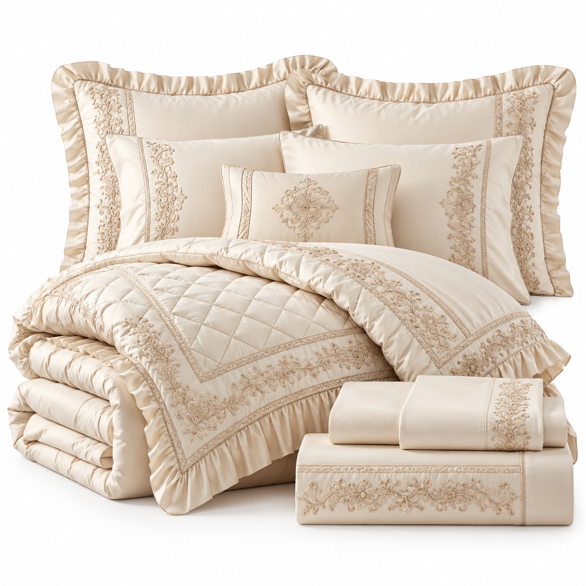 🌸 Prebeaut™ Luxurious Satin Bedding Set – Classic Elegance Collection ✨ Product Overview