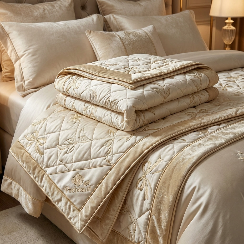 Folded quilted bedding layers